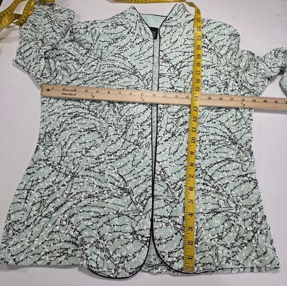 Alex Evenings Mint and Black Jacket Size Large NWT.